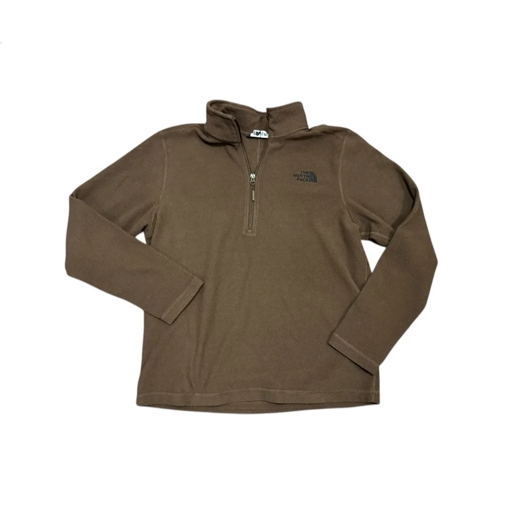 THE NORTH FACE TECH GLACIER 1/4-ZIP FLEECE MEN'S Sz M Coffee Bean Brown​​​​ - Picture 2 of 8